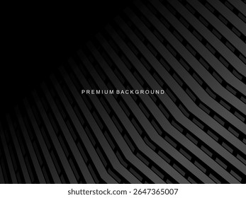 Dark background with diagonal geometric patterns and 3D effect, suitable for modern and professional designs.