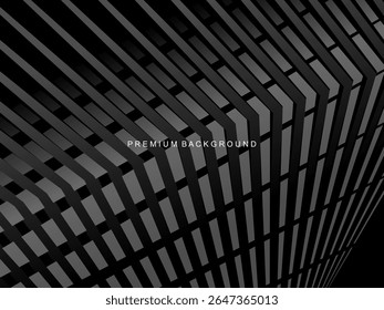Dark background with diagonal geometric patterns and 3D effect, suitable for modern and professional designs.