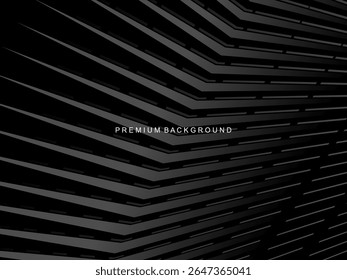 Dark background with diagonal geometric patterns and 3D effect, suitable for modern and professional designs.