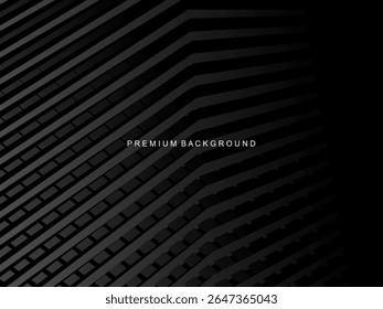 Dark background with diagonal geometric patterns and 3D effect, suitable for modern and professional designs.