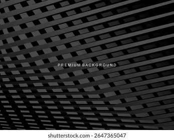 Dark background with diagonal geometric patterns and 3D effect, suitable for modern and professional designs.