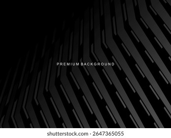 Dark background with diagonal geometric patterns and 3D effect, suitable for modern and professional designs.