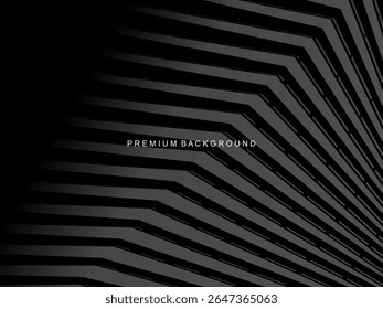 Dark background with diagonal geometric patterns and 3D effect, suitable for modern and professional designs.