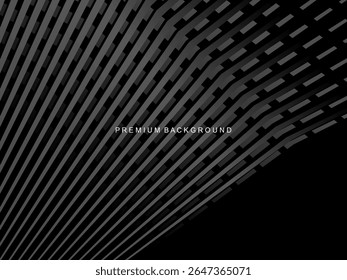 Dark background with diagonal geometric patterns and 3D effect, suitable for modern and professional designs.