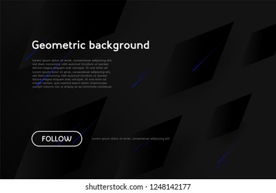 Dark background with dynamic shapes.
