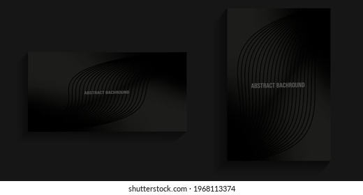 Dark background with elegant black abstract lines for banners, card backgrounds, social media backgrounds, posters