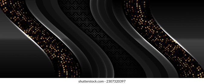 dark background elegant black design abstract element illustration luxury art shape vector banner