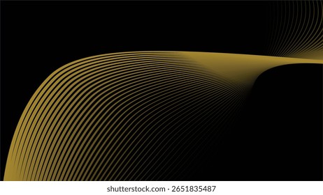 Fondo oscuro con elegante patrón de línea de rayas doradas para lujo, Premium y estilo de diseño moderno
