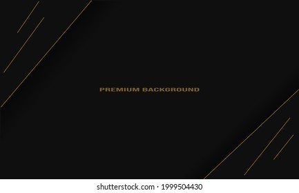 dark background with elegant golden abstract lines for cover, poster, banner