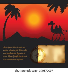 Dark background for exotic travel template