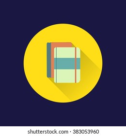 Dark background with flat books icon. eps10