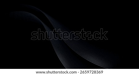 Dark background with flowing, dynamic black wavy lines. Vector illustration for banners, covers, presentations, award cards, certificates. Vector Vol. 3