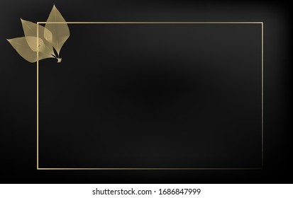 
dunkler Hintergrund mit Rahmen und abstrakten Blättern. Illustration zur Vektorillustration. eps10