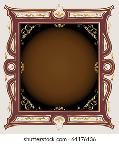 Dark background with frame from ancient ornament