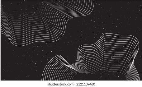 Dark background, futurisric abstract waves  wallpaper  design. didgital black texture, waveform, sound wave visualization
