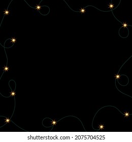 Dark background with garland lights