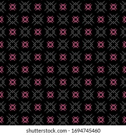 Dark background geometric pattern. seamless wallpaper, wrapping paper. Textile design texture. Vector.