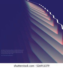 Dark background with geometric shapes in perspective. color gradient