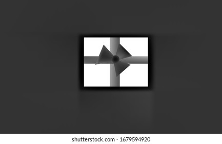 
dark background with gift. black and white 
modern. vector ilustration