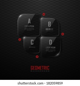 Dark background with glass design elements