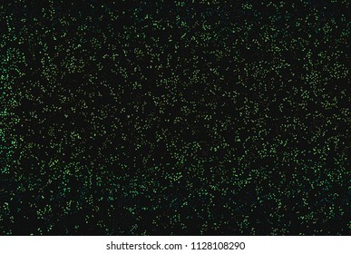 Dark background with glowing dots, circles. Abstract lights, universe, galaxy. Space pattern. Vector illustration 