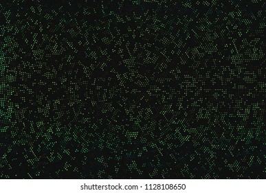 Dark background with glowing dots, circles. Abstract lights, universe, galaxy. Space pattern. Vector illustration 