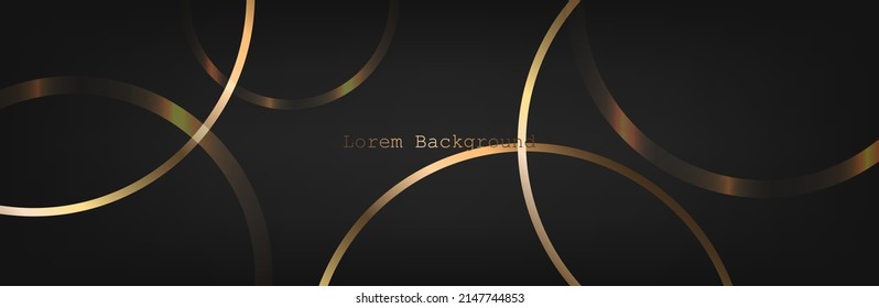 Dunkler Hintergrund mit goldenen Kreisen. Vektorgrafik. Luxusartikel.