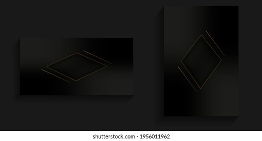 Dark background with gold colored lines in the shape of an inverted box for card backgrounds, banners, social media backgrounds, wallpapers