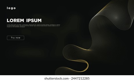 Dark background with gold dynamic lines