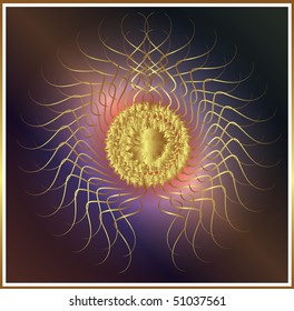 dark background with a gold patterns.