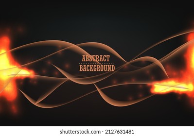 fondo oscuro con olas doradas. diseño geométrico moderno. ilustración vectorial