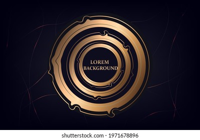dark background with golden and black circles and lines. modern background. vector illustration. eps 10. luxury items. gold rings with sparkle