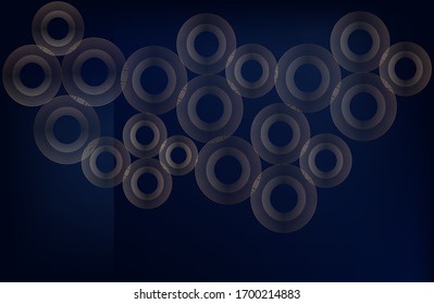 
fondo oscuro con círculos dorados. fondo moderno. ilustración vectorial. Pasos 10