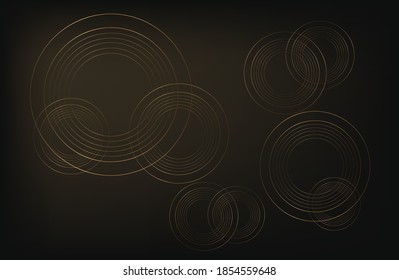 dark background with golden circles. modern background. vector illustration. eps 10