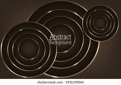 dark background with golden circles. modern background. vector illustration. eps 10