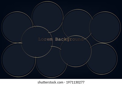 dark background with golden circles. modern background. vector illustration. eps 10. luxury items. gold rings with sparkle
