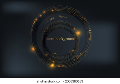 dark background with golden circles. modern background. vector illustration. eps 10