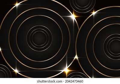 dark background with golden circles. modern background. vector illustration. eps 10