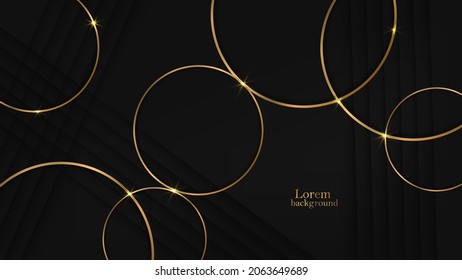 dark background with golden circles. modern background. vector illustration. eps 10