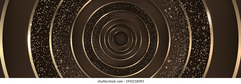 dark background with golden circles with sparkle. modern background. vector illustration. eps 10
