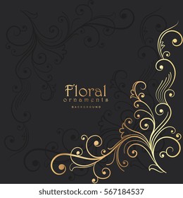 dark background with golden floral element