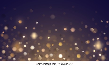 Dark background with golden hexagonal sparkles