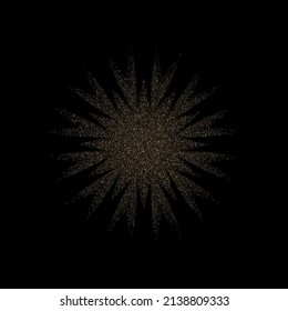 Dark Background With Golden Snowflake Made Of Fine Dust Particles, Festive Design Element