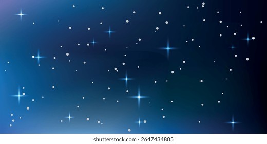  dark background with a gradient from blue to black, filled with small white stars.