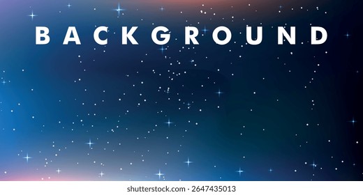 dark background with a gradient from blue to purple, filled with small white stars.