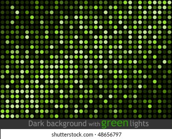 Dark background with green lights