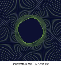 Dark background with green lines as circular frame.