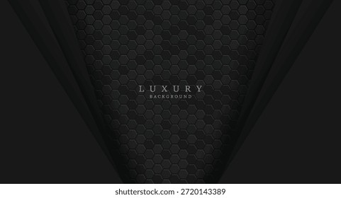 Fondo oscuro con hexágonos y panal negro
