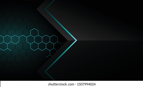 Dark background with hexagons pattern texture