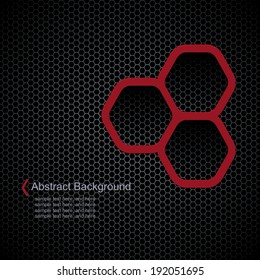 Dark background with hexagons pattern texture, seamless vector background.